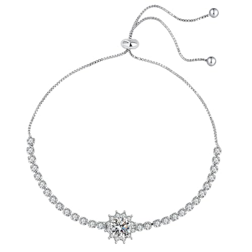 Générique Maman Rose Geschenk für Damen Moissanit und Schmuck Moissanit Sunflower Armband 2 Schmuck für Frauen verstellbar Pulli String Design Oma Quarz Armband Stahl Sets Schmuck, Einheitsgröße von Générique