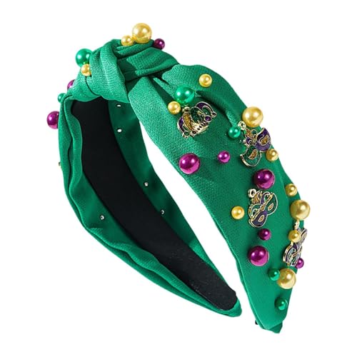 Générique Mardi Gras Haarband, Rhinestone Karneval breit Haarband, Juwelenknoten Haarband in verschiedenen Farben, für festliche Outfits und Feierlichkeiten von Générique