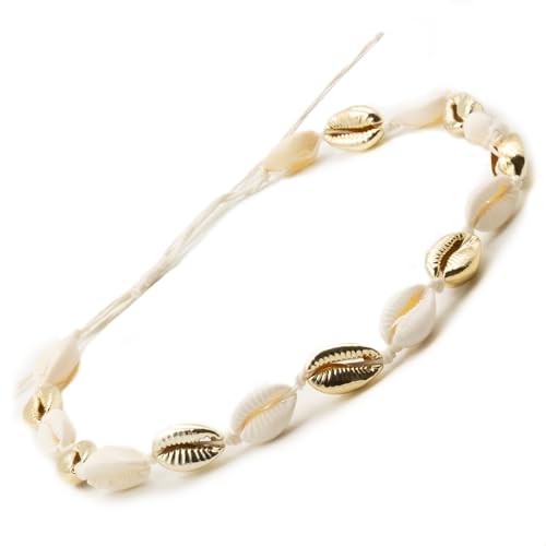 Générique Muschel-Halskette | Unisex-Halskette für zeitlose Eleganz | natürliche Muschel, Strand, modisch, verstellbar, für Herren, Damen, Mädchen, Jungen (FSI20_3), 35 cm de coquillages et 35 cm de von Générique