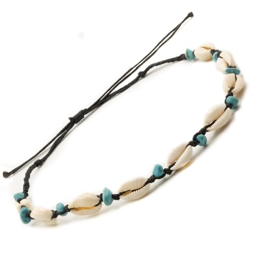 Générique Muschel-Halskette | Unisex-Halskette für zeitlose Eleganz | natürliche Muschel, Strand, modisch, verstellbar, für Herren, Damen, Mädchen, Jungen (FSI20_4), 35 cm de coquillages et 35 cm de von Générique