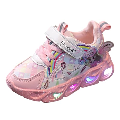 Générique Neu - 2024 Mädchenschuhe mit Lichtern Frühling und Herbst Neue Sportschuhe aus Leder, lässig und bequem, mit Cartoon, Mädchen, transparent, Tennis, Turnschuhe, rot, 24 EU von Générique