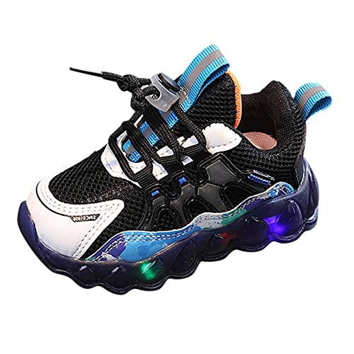 Générique Neu – 2024 Mode Licht auf Baby Freizeitschuhe Kinder Schuhe Jungen Sportschuhe Weiche Sohle Kinder Sportschuhe Mädchen Gold Fußball, blau, 27 EU von Générique