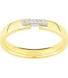 Générique Pavla Ehering, 3 mm, zwei 9 Karat Gold und Diamanten – 57, Weißgold Gelbgold von Générique