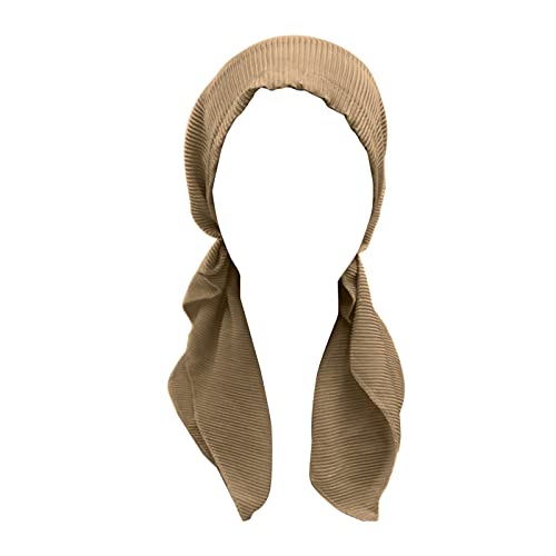 Générique Pelzteppich Wolf Kopfbedeckung Ethnisch Boho vorgebunden Zopf Haar Decke Wickeltuch Turban Hut Nylon Silber, kaki, One size von Générique