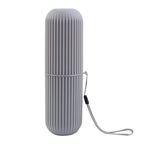 Générique Reise-Zahnbürstenhalter, Zahnbürstenetui, Reisebehälter für Zahnbürsten, Staubschutz | Multifunktionaler Becher, Grau, Se référer au descriptif, Siehe Beschreibung von Générique