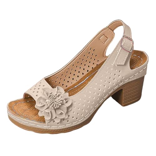 Générique Sandalen für Damen, bequeme Schuhe, Flip-Flops, Strand, Damen, bequem, Pumps, offener Zehenbereich, Sommer, kaki, 38 EU von Générique
