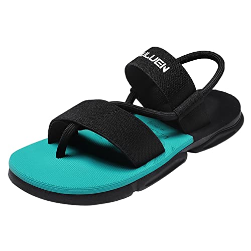 Générique Sandalen für Herren, Sommer, Flip-Flops, Leder, Strandschuhe, rutschfest, Sommer, bequem, Hausschuhe, Sportschuhe, orthopädisch, Sommer, Sandalen, A Blau., 44 EU von Générique