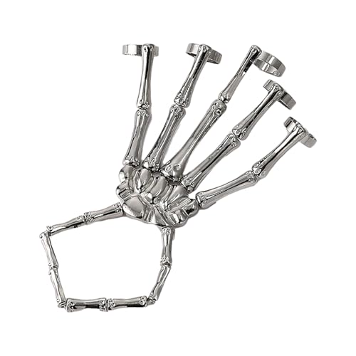 Générique Skelett Ring Armband - Schädel Kostüm Armband, Halloween Gothic Schmuck | Cosplay Party Gear for Women Men, Horror Event Wearables, Se référer au descriptif, Siehe Beschreibung, Siehe von Générique
