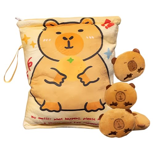 Générique Snacktasche, Plüsch, Capybara | Schlüsselanhänger zum Kuscheln, Stressabbau mit 4 kleinen S für, C, Se référer au descriptif, Siehe Beschreibung von Générique