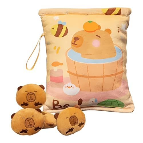 Générique Snacktasche für Kinder, wiederverwendbar, Snack-Taschen, Capybara Plüsch mit 4 Mini-Spielzeugen, weiches Kissen, süßes Süßigkeitenhalter, dekoratives Hugging-Spielzeug für Zuhause und Reisen Générique Snacktasche für Kinder, wiederverwendbar, Snack-Taschen, Capybara Plüsch mit 4 Mini-Spielzeugen, weiches Kissen, süßes Süßigkeitenhalter, dekoratives Hugging-Spielzeug für Zuhause und Reisen von Générique