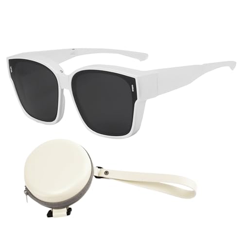 Générique Sonnenbrillen, faltbar, Oversized Sunglasses, 6,1 x 5,51 x 2,28 Zoll, polarisierte Eyewear, leicht, Outdoor, Sport, für Radfahren, Fishing, Hiking, , Reisen, Driving, weiß, Se référer von Générique