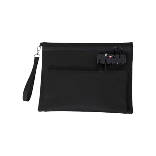 Générique Wasserfeste, doppelschichtige Organizer, Reißverschluss-Kreditkartentasche, tragbar, mit Reißverschluss, Reißverschluss, Geldtasche für Reisen, Workplace, Hotel, Auto, Home Use, Schwarz , Se von Générique