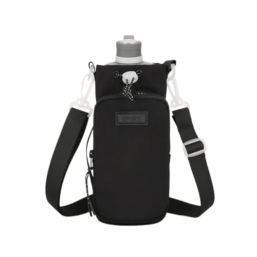 Générique Wasserflasche mit Gurt – Wasserflasche mit Schultergurt | Telefontasche mit mehreren Ärmeln für Männer Camping Camping, Schwarz , Se référer au descriptif, Siehe Beschreibung von Générique