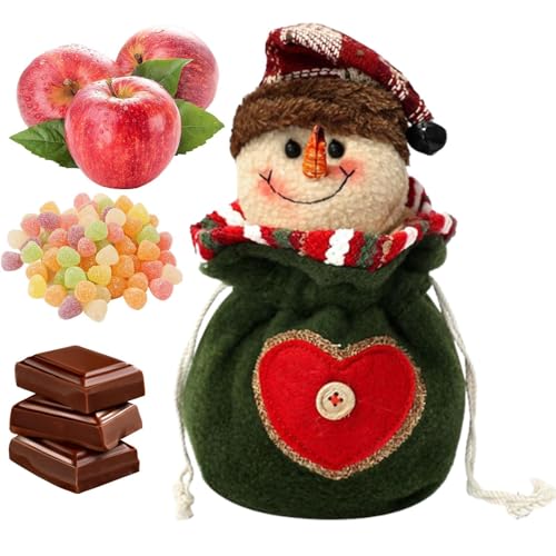 Générique Weihnachtstüten – Weihnachtssüßigkeitsbeutel – gestrickte wiederverwendbare Aufbewahrung dekorativ mit Weihnachtsmann Rentier zum Verpacken von Leckereien, , Se référer von Générique
