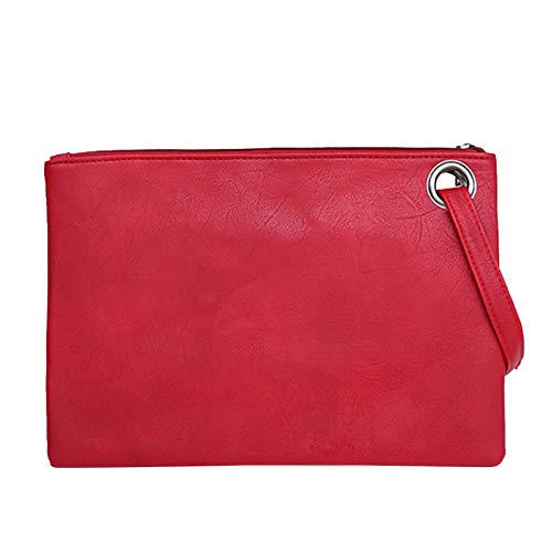 Gepäckleiter aus Leder für Damen, Kupplung, Farbe, Umschlag, Abendessen, solide Tasche, Damen, Kosmetik, für, rot, Einheitsgröße von Générique