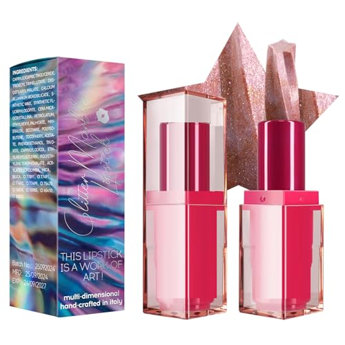 Glitzernder Lippenstift – Glitzernder Lipgloss – langanhaltende intensive Farbe | Feuchtigkeitsspendender Lippenbalsam, wasserfester Lippenstift, strahlender Glanz, hohe Pigmentierung für Frauen von Générique