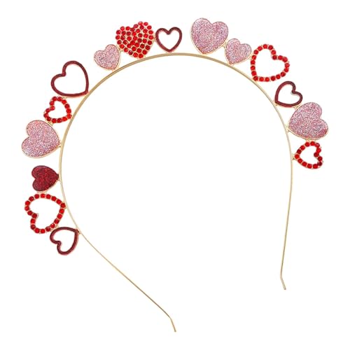 Glitzerndes Herz-Haarband, Haarband in Herzform – Haarschmuck aus Edelsteinen | Schmuckstirnband mit Glitzer, niedlich, modisch, für Dekoration von Urlaubsfeiern von Générique