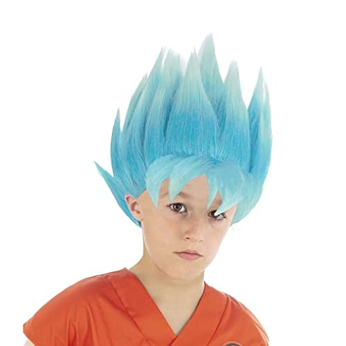 Chaks Perücke Goku Saiyan Super Dragon Ball für Kinder – Blau – Einheitsgröße von Chaks