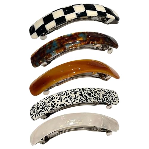 Große Haarclips, elegant, Elliptical Arc Hair Pins Set, 5 Stück, Retro Headwear Styling Tool, große Haarspangen für Frauen für den täglichen Gebrauch, 3,74 x 0,79 x 0,79 Zoll von Générique