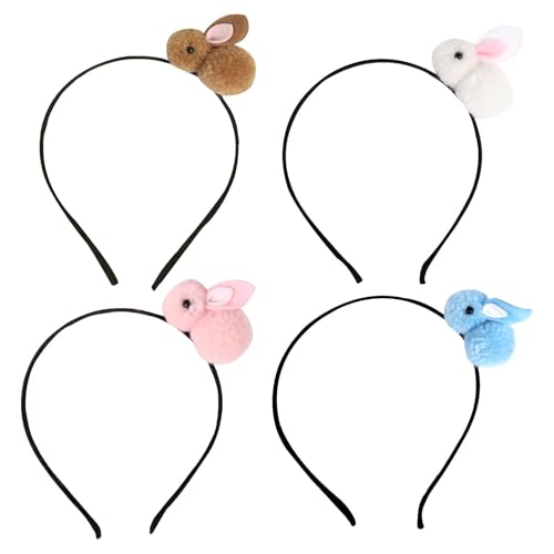 Haarbänder für Damen – Haarband für Frauen | Haarband | 4 x niedliche Hasen-Haarbänder | Osterhasen-Haarband | Hasen-Haarbänder in Hasenform, Zubehör von Générique