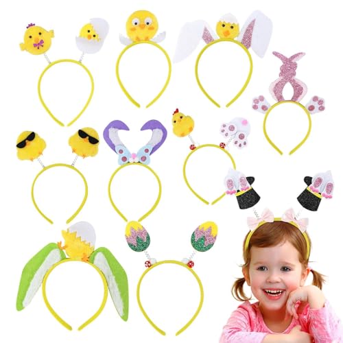 Haarbänder für Ostern, Küken – Haarreif für Ostern | Haarband für Küken / Küken / Ostern | 10 Stück Kaninchen-Kopfbänder | Osterstirnband | Abdeckung von Générique