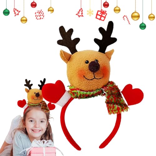 Haarband aus für Weihnachten – Weihnachts-Kopfbedeckungen, Haarschmuck für Weihnachten | niedliche Rentier-Haarbänder mit Glocke, Haarspangen für den Urlaub mit Glocke, Weihnachtshaarband von Générique