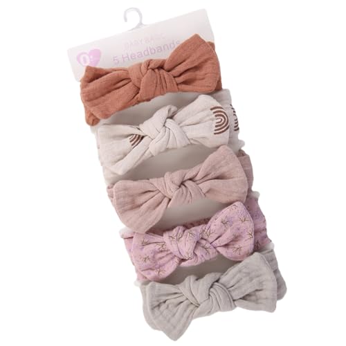 Haarband für Babys und Mädchen, Babyhaar, Haarbänder, Haarbänder, Haar-Accessoires, Kopfwickel, 18 x 3,5 cm, Set mit 5 Haarbändern mit Schleife für die Haarband für Babys und Mädchen, Babyhaar, Haarbänder, Haarbänder, Haar-Accessoires, Kopfwickel, 18 x 3,5 cm, Set mit 5 Haarbändern mit Schleife für die von Générique