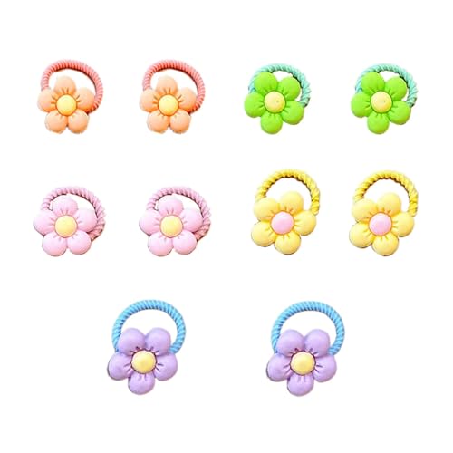 Haargummi mit Blumen für Babys, Mädchen, Blumen-Haargummis für kleine Mädchen | 10 elastische Haarklammern für Kinder | Haar-Accessoires, Pflaumenblüte, Exten von Générique