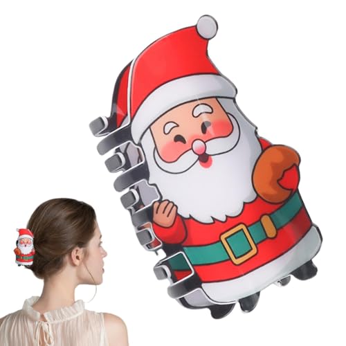 Haarspangen, Weihnachts-Haarspangen für Damen – Weihnachtsmann-Schneemann-Haarspange | Haarspangen aus dickem Haar, süße Weihnachtsbäume, Krallenklammern für c von Générique
