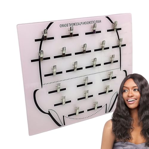 Haarverlängerungshalter – Veredelungsteller aus Acryl mit Clip | Perückenabschnitt-Display für Haarteile, Klebeband, Clip-Extensions, Schussflechten, Organizer von Générique