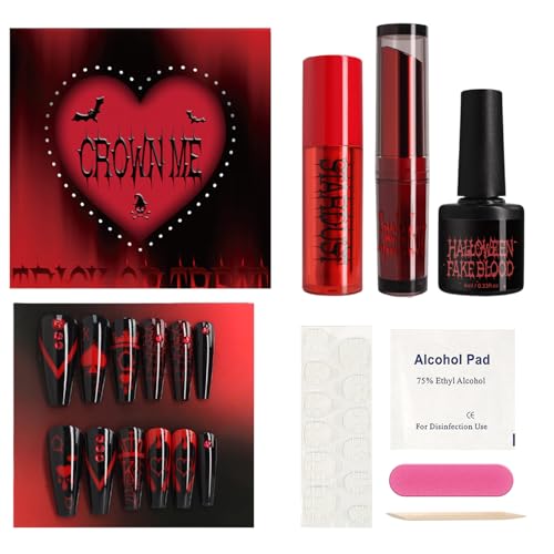 Halloween Make-up Set | Gruselige matte Gesichtsbemalung Set | Set aus nachhaltigem Öl, Familienkosmetik im Goth-Stil, perfekt für Party-Kostüm von Générique