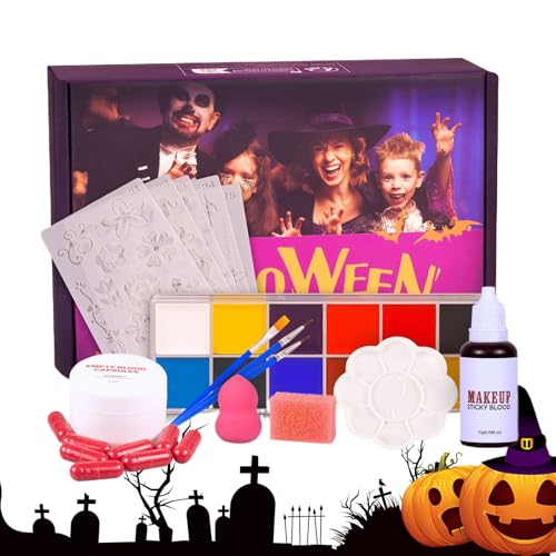 Halloween-Make-up-Set – Körper- und Gesichts-Make-up – Zubehör Make-up Cosplay Kunstblut für Veranstaltungen Partys Fotos von Générique