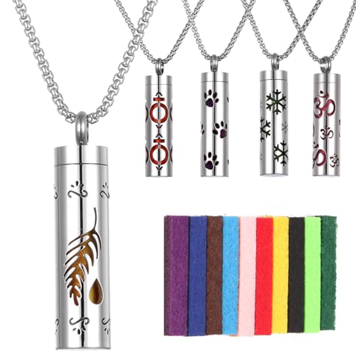 Halskette für Öldiffusor – Perfume, Medaillon-Anhänger, Schmuck, tragbar, therapeutisches Kunststück, entspannendes Accessoire zur Verbesserung der Stimmung, Stück, Se référer au descriptif, Siehe von Générique