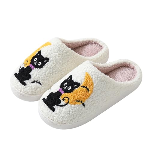 Hausschuhe, Halloween, warm, Damen, Winterschuhe, Kinder, rutschfest, für den Innen- und Außenbereich, 2. Weiß., 44 EU von Générique