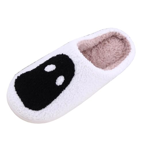 Hausschuhe für Halloween, Kinder, 1 Paar, Winter, Mode, Halloween, Motiv, Baumwolle, Hausschuhe für den Innenbereich, aus Plüsch, lässig, weich, bequem, niedliches Motiv für Erwachsene, Weiß 1, 42 EU von Générique