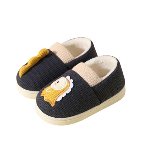 Hausschuhe für Kinder, aus Plüsch, bequem und warm, für den Winter, mit Dinosaurier-Design, flauschig, rutschfest, für Kleinkinder, Freizeit, drinnen und draußen, marineblau, 29 von Générique