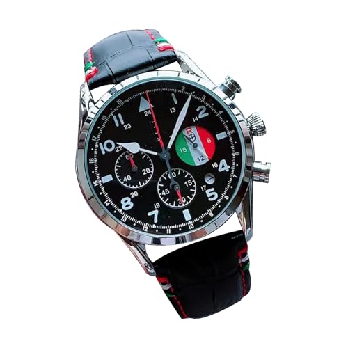 Herrenuhren - Modische Automatikuhr | Sechs Pin wasserdichte runde Herrenuhr | Multifunktionsuhr mit LED-Hintergrund, flexible Armbanduhr aus Edelstahl Legierung | Armband, schwarz, Se référer au von Générique