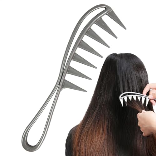 Kamm mit breiten Zinken für lockiges Haar, großer Zahnlockenkamm zum Bürsten von , Haifischzahn-Styling-Werkzeug für Frauen und Männer von Générique