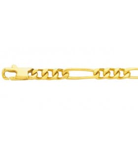 Kette Gelbgold 750/00 – Panzerkette Pferd 1/3 Glieder – 3 mm – 60 cm – Kette abwechselnd Gold 750/00 – 3 mm von Générique