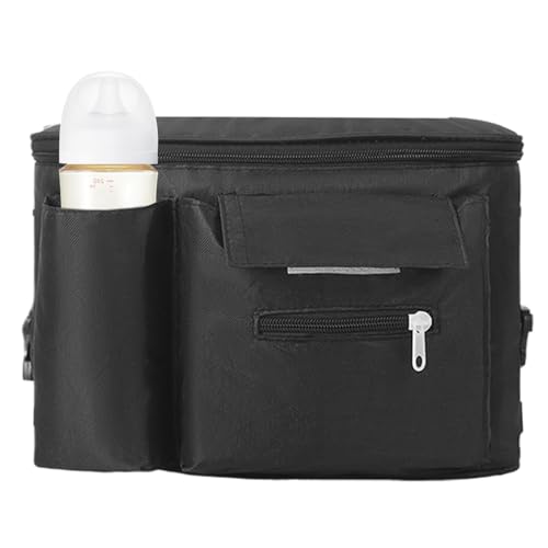 Kinderwagen-Organizer mit Getränkehalter – rutschfeste Gurte und sichere Befestigung – transparente Tasche mit Touchscreen-Steuerung für Babys, Kinder und Eltern von Générique