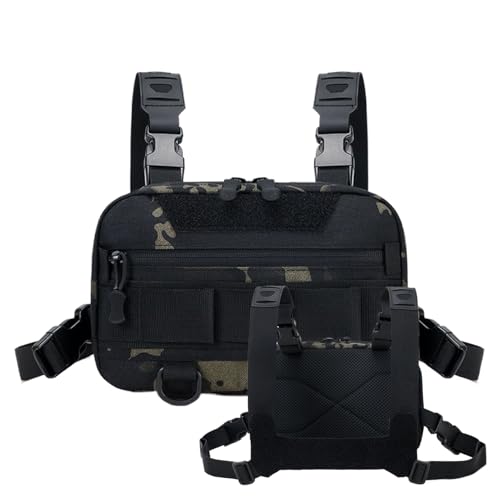 Kompakte Angeltasche – Brusttasche mit mehreren Fächern für Männer – vielseitiger Rucksack für Outdoor-Sportarten Wandern Camping Reise, couleur, Se référer au descriptif, Siehe Beschreibung von Générique