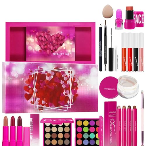Kosmetiktasche für Frauen – Beauty-Set für Anfänger | tägliche Kosmetik mit Pinsel, Mascara, Lippenstift und Rouge – für Freunde, Familie von Générique