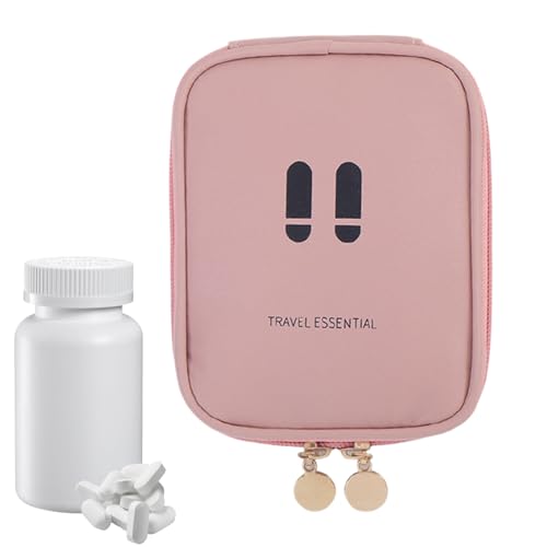 Kulturbeutel, Reise-Make-up-Organizer, 14 x 11 x 2 cm, leicht, platzsparend, Kosmetiktasche für Reisen, Camping und Business, Pink, Se référer au descriptif, Siehe Beschreibung von Générique