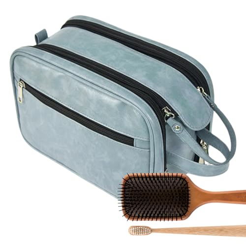 Kulturbeutel für Männer – hervorragende Aufbewahrung aus PU-Material, Reise-Toilettenorganisator mit großer Kapazität, perfekt für Geschäft und Urlaub | Multi-Tasche, blau, Se référer au descriptif von Générique