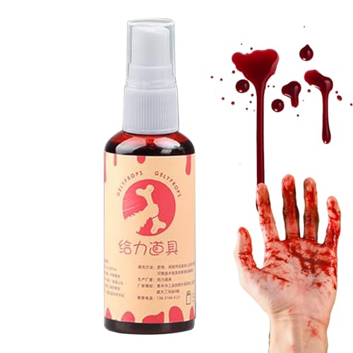 Kunstblut, Halloween-Make-up für Erwachsene, Kleidung mit Kunstblut, Kleidung im Mund anziehen, gruselige Scherzartikel mit Zubehör, Zubehör von Générique