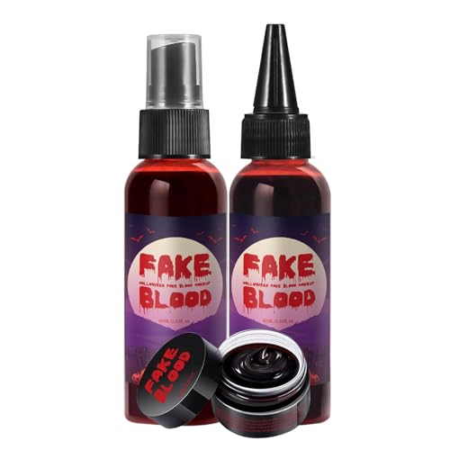 Kunstblut – 160 ml Halloween-Make-up | tropfendes Blut und Blut aus koaguliertem Gel | waschbares Halloween-Blut-Make-up | Blut-Malerei mit Spezialeffekt für Kleidung, Zombie, Cosplay von Générique