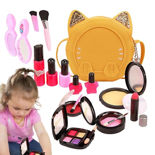 Låtsas-Sinksats, Barnsminksats för Flickor, Fitend Makeup Kit | Cartoon Princess Cosmetics Set | Mädchen Make-up Set mit Lidschatten, Lippenstift, Nagellack, Rollenspiel von Générique