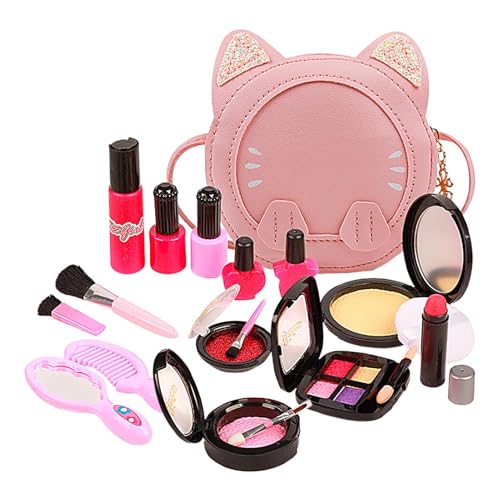 Låtsas-Sinksats, Barnsminksats för Flickor, Fitend Makeup Kit | Cartoon Princess Cosmetics Set | Mädchen Make-up Set mit Lidschatten, Lippenstift, Nagellack, Rollenspiel von Générique