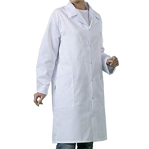 Laborkittel aus Baumwolle, weiße Bluse für Herren und Damen, große Größe, Chemie, Weiß, Langarm, Laborkittel, Baumwolle, günstig, Laborkittel, Lycee, 1-weiß, 42 von Générique