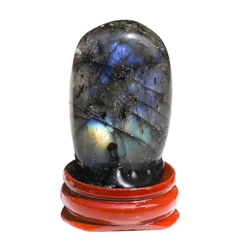 Labradorit Sorgenstein Naturstein Palm Stein - Naturpalm Stein - Sorgenstein | Anti Stress Yoga Stein in de de mit Basis für Frauen Männer von Générique